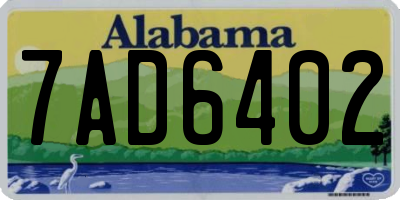 AL license plate 7AD6402