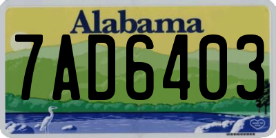 AL license plate 7AD6403