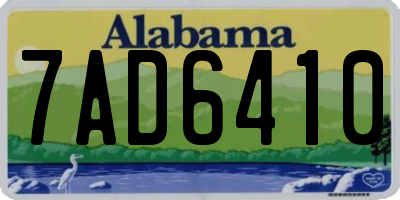 AL license plate 7AD6410