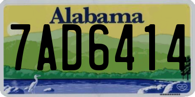 AL license plate 7AD6414