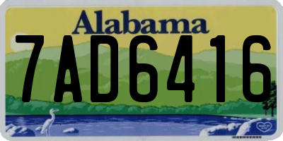 AL license plate 7AD6416
