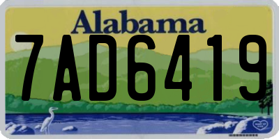 AL license plate 7AD6419