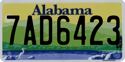 AL license plate 7AD6423
