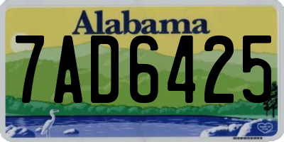 AL license plate 7AD6425