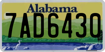 AL license plate 7AD6430