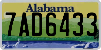 AL license plate 7AD6433