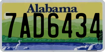 AL license plate 7AD6434