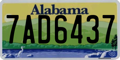 AL license plate 7AD6437
