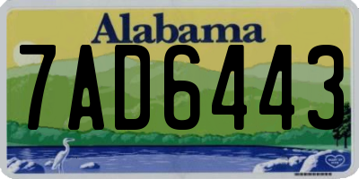 AL license plate 7AD6443