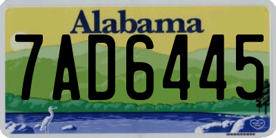 AL license plate 7AD6445