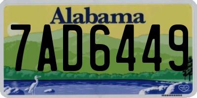 AL license plate 7AD6449