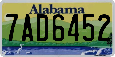 AL license plate 7AD6452