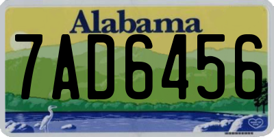 AL license plate 7AD6456