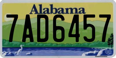 AL license plate 7AD6457