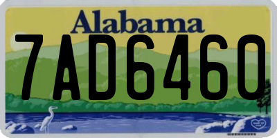 AL license plate 7AD6460