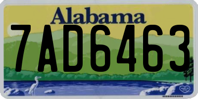 AL license plate 7AD6463