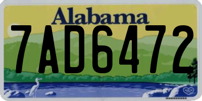 AL license plate 7AD6472
