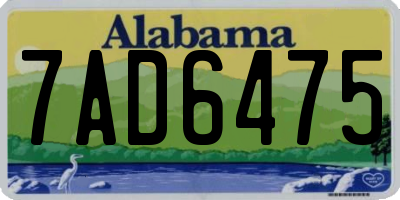 AL license plate 7AD6475
