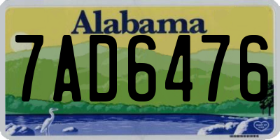AL license plate 7AD6476
