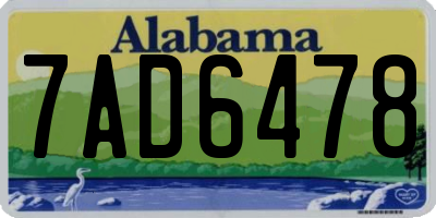 AL license plate 7AD6478