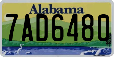 AL license plate 7AD6480