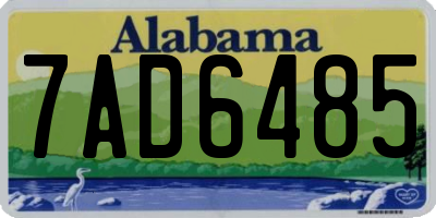 AL license plate 7AD6485