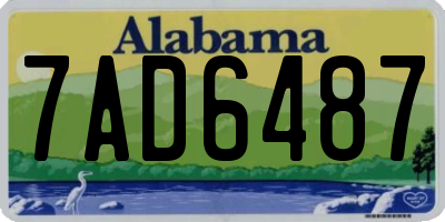 AL license plate 7AD6487
