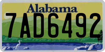 AL license plate 7AD6492