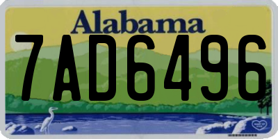 AL license plate 7AD6496