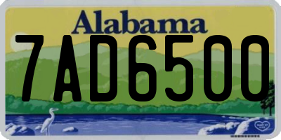 AL license plate 7AD6500