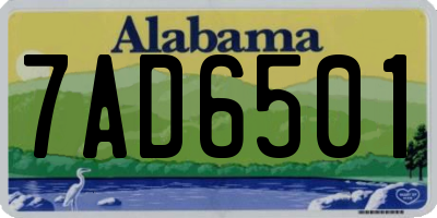AL license plate 7AD6501