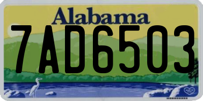 AL license plate 7AD6503