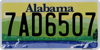 AL license plate 7AD6507