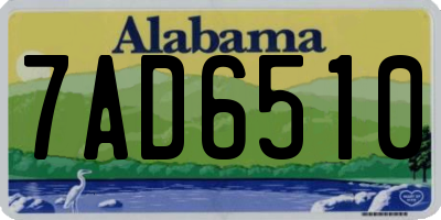 AL license plate 7AD6510