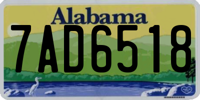AL license plate 7AD6518