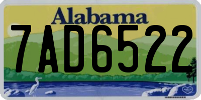 AL license plate 7AD6522
