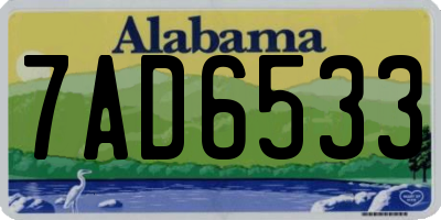 AL license plate 7AD6533