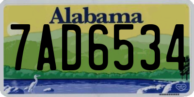AL license plate 7AD6534