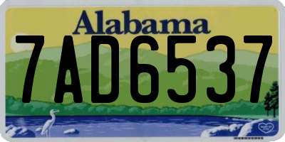 AL license plate 7AD6537
