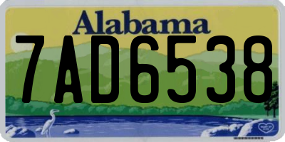 AL license plate 7AD6538