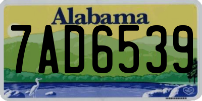 AL license plate 7AD6539