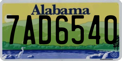 AL license plate 7AD6540