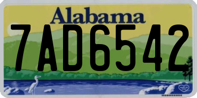 AL license plate 7AD6542