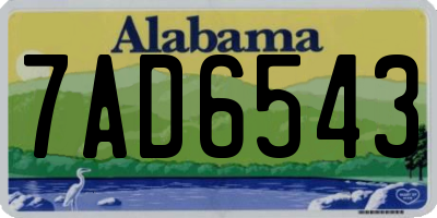 AL license plate 7AD6543