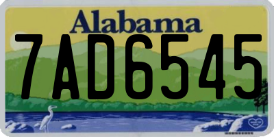 AL license plate 7AD6545