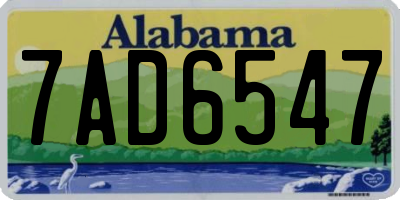 AL license plate 7AD6547