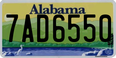 AL license plate 7AD6550