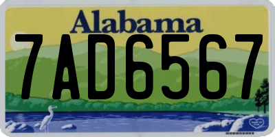 AL license plate 7AD6567
