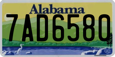 AL license plate 7AD6580