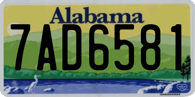 AL license plate 7AD6581